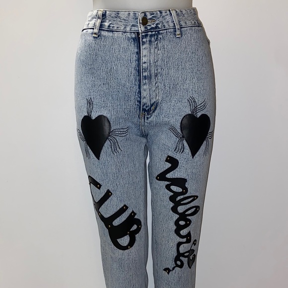 80s Vintage High-Rise Leather Heart Jeans - Picture 7 of 12